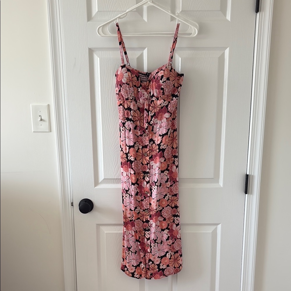 As U Wish Pink Floral Midi Dress